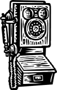 Woodcut Image of an old style wall phone